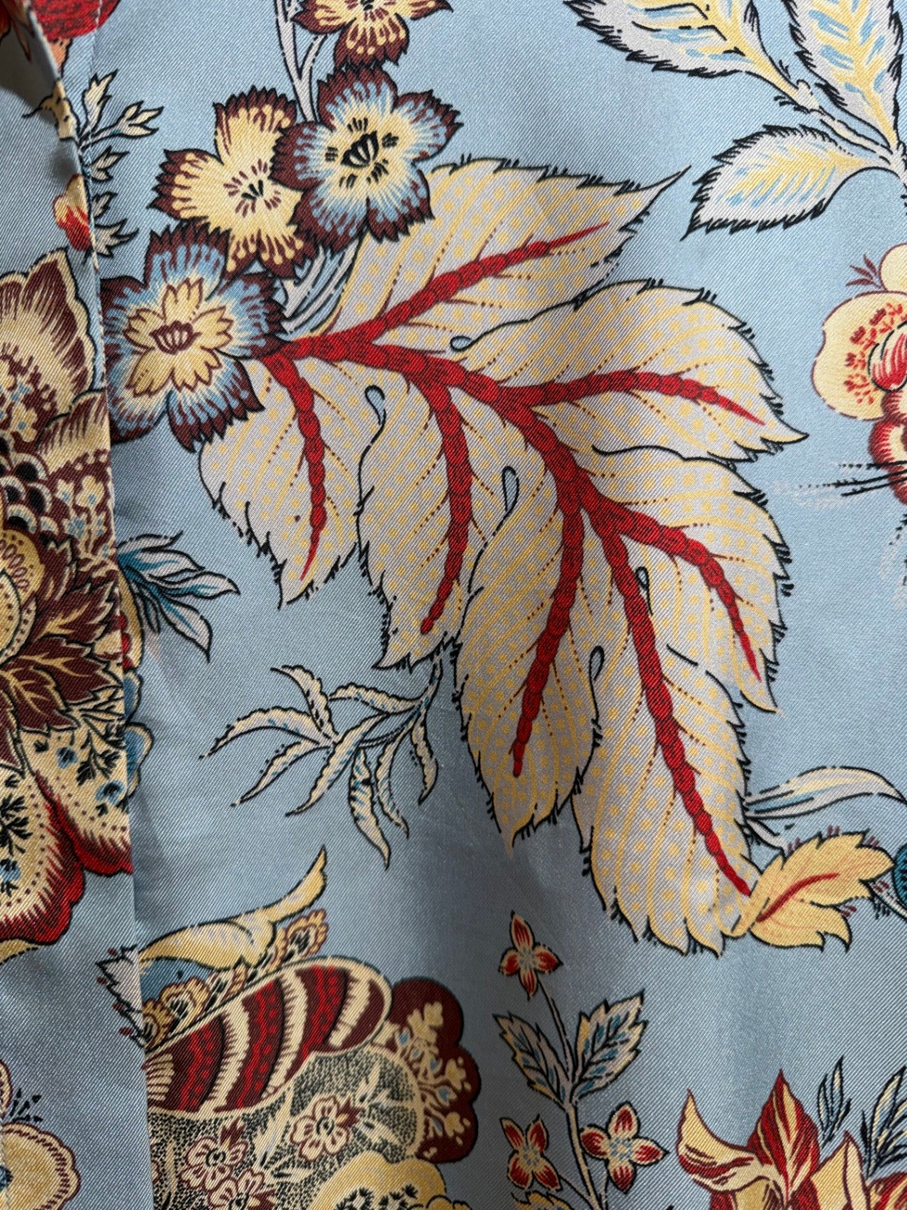 ETRO Blau mit buntem Blumenmuster 42 Seide