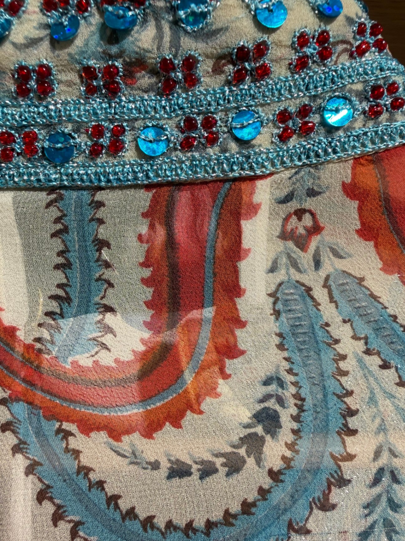 Malvin Mehrfarbig (Beige, Blau, Orange) 38 Seide