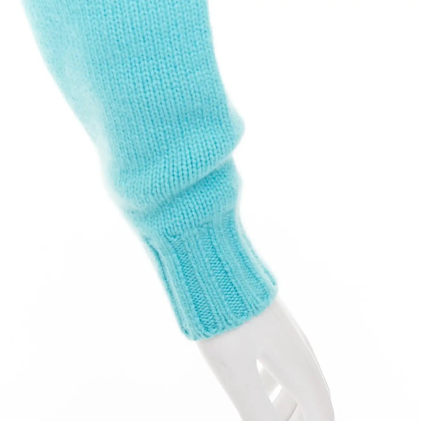 CHANEL Cyanblau CC 40 100% Cashmere/Stickerei mit Perlen