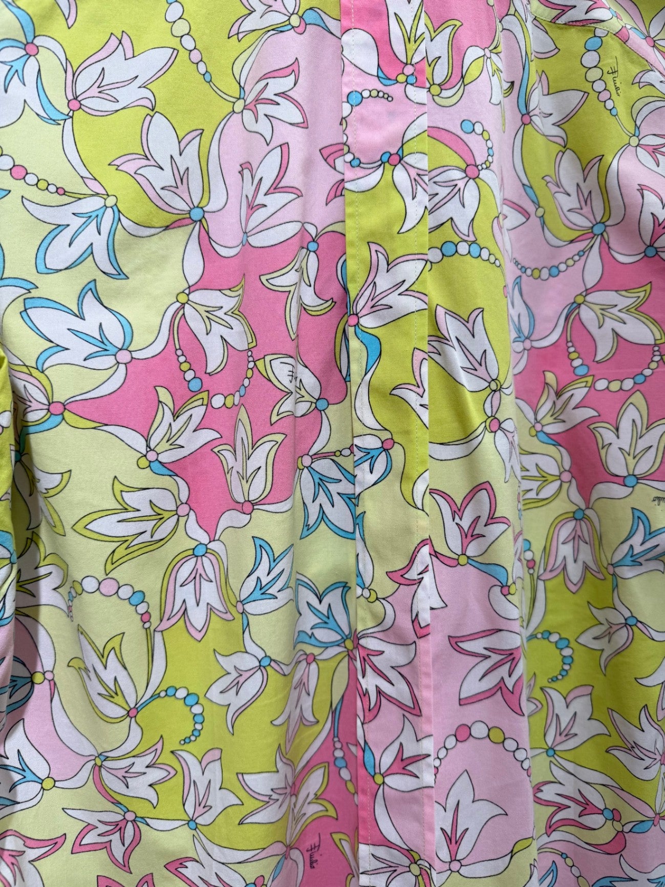 Emilio Pucci Mehrfarbig (Pink, Blau, Gelb, Weiß) 40 Baumwolle /Elastan