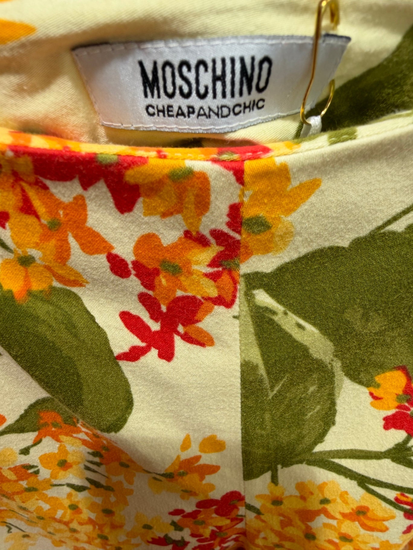 Moschino Gelb, Grün, Orange, Rot 38 Baumwolle Elastan