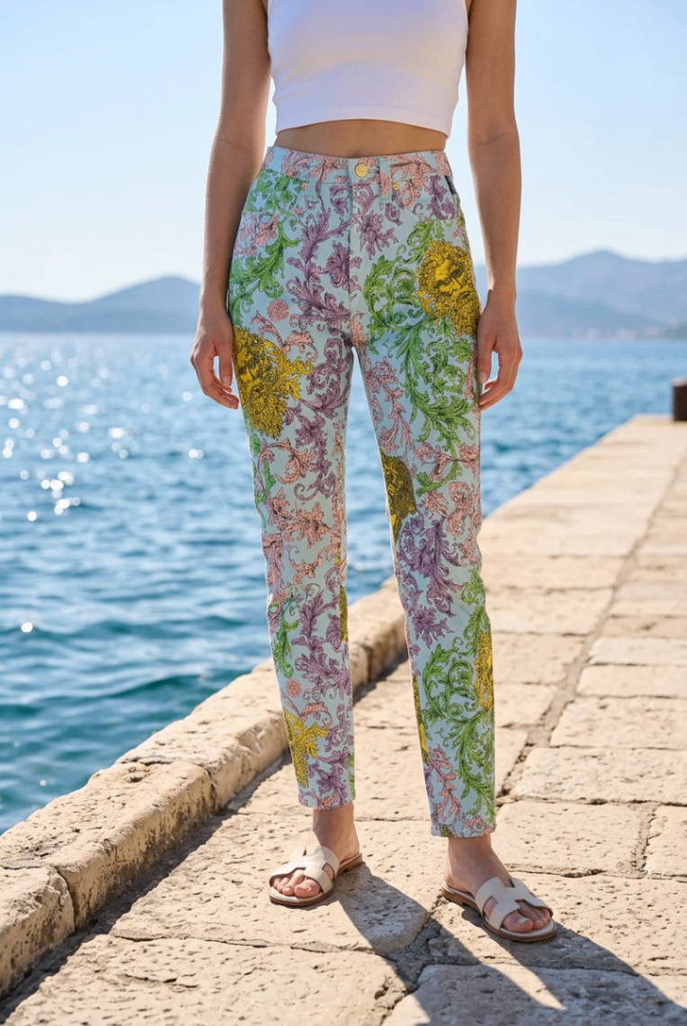 Versace Mehrfarbig 36 Baumwolle Elastan
