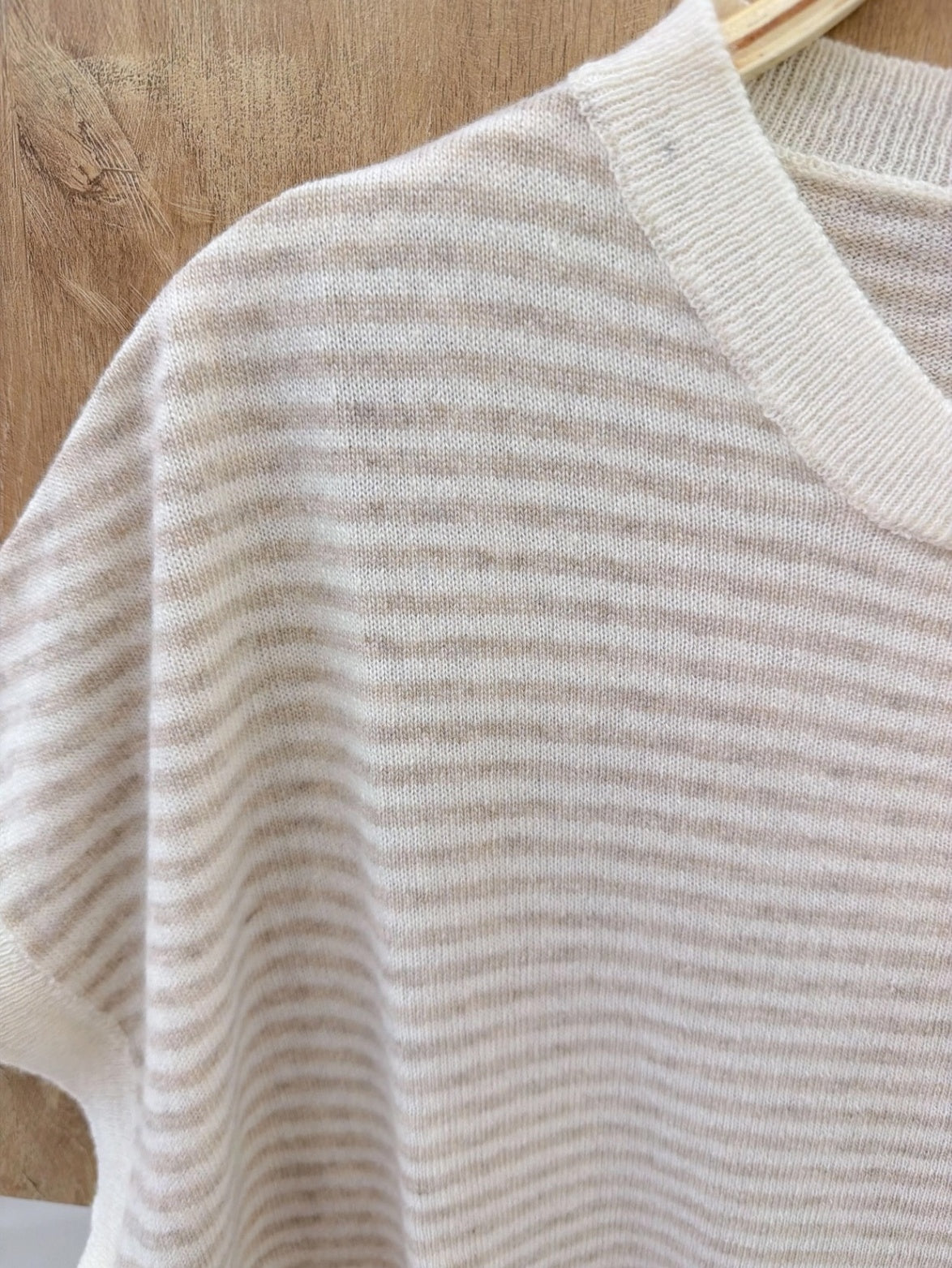 Orice Strickshirt Beige/Weiß M Cashmeremix