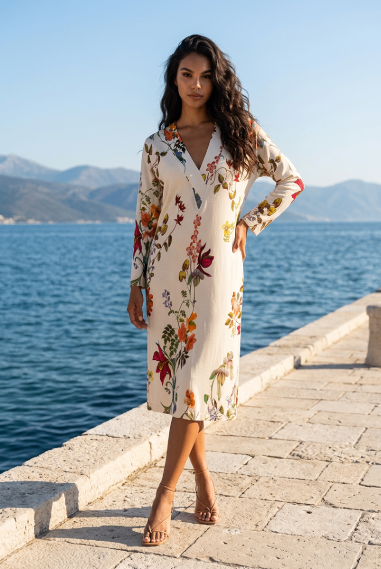 ETRO Creme mit bunten Blumenmustern 40 Viscose