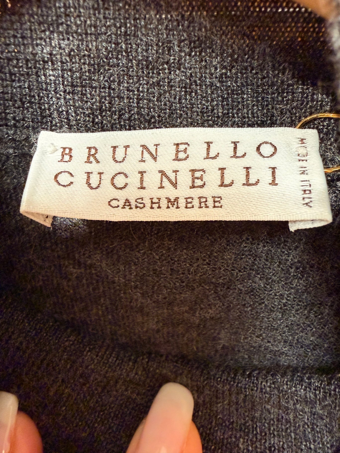 Brunello Cucinelli Rolli Dunkelgrau 38 Cashmere / Seide