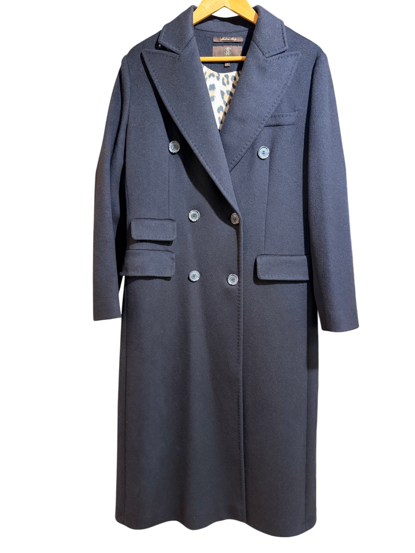 Roberto Cavalli Mantel Schwarz 38 Wolle