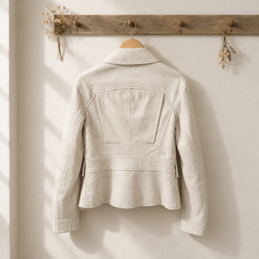 Bally Lederjacke Beige 36 Lammleder