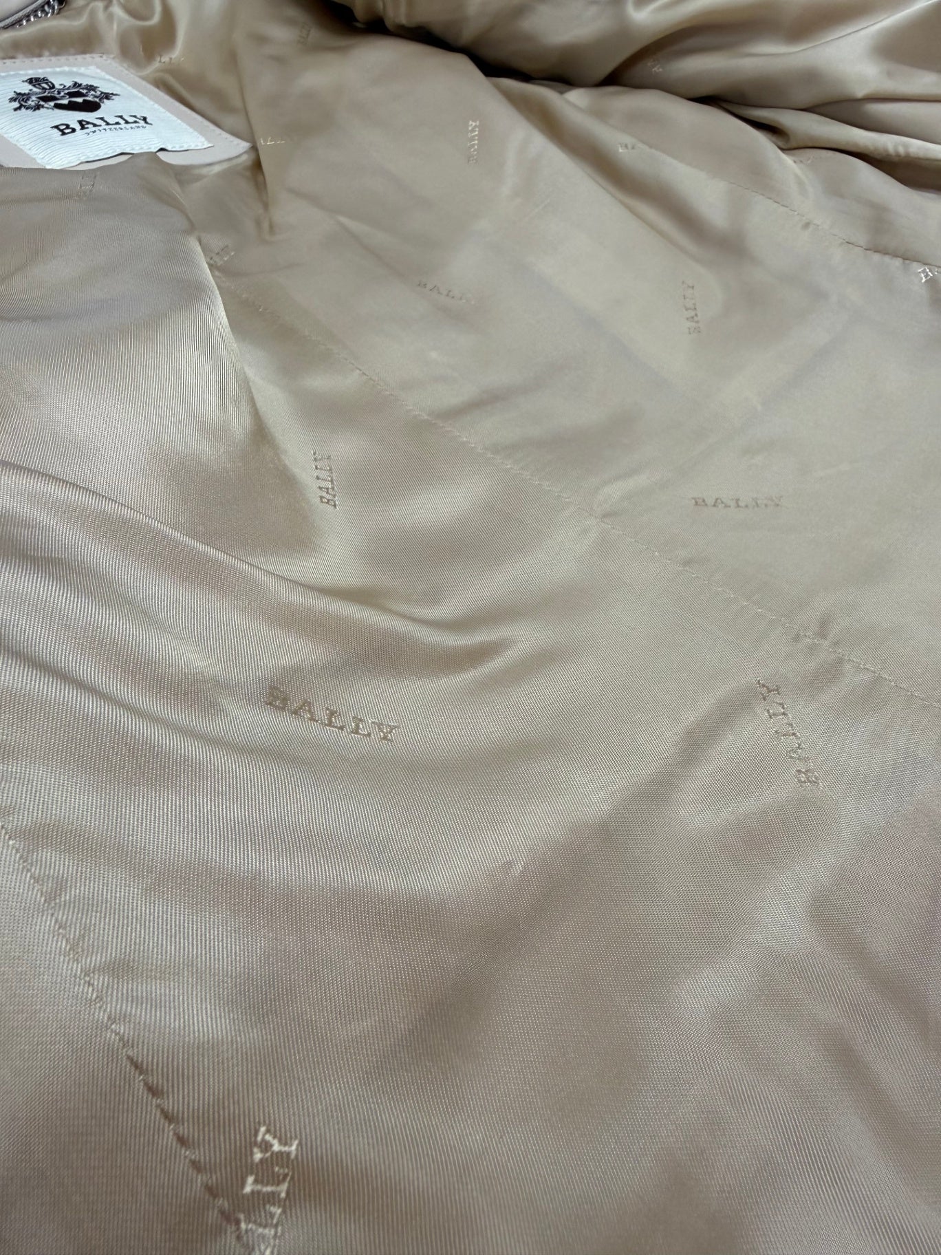 Bally Lederjacke Beige 36 Lammleder