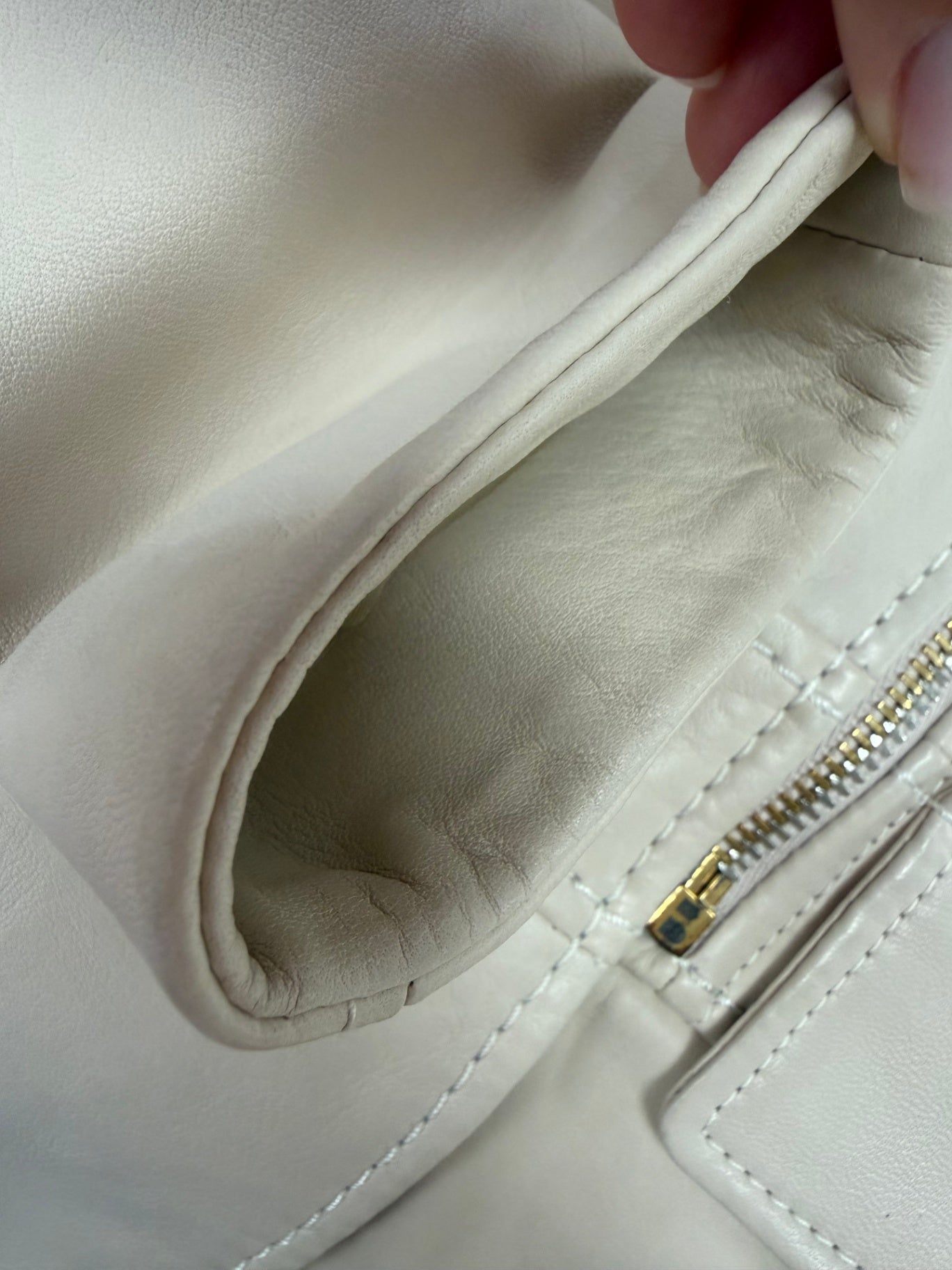 Bally Lederjacke Beige 36 Lammleder