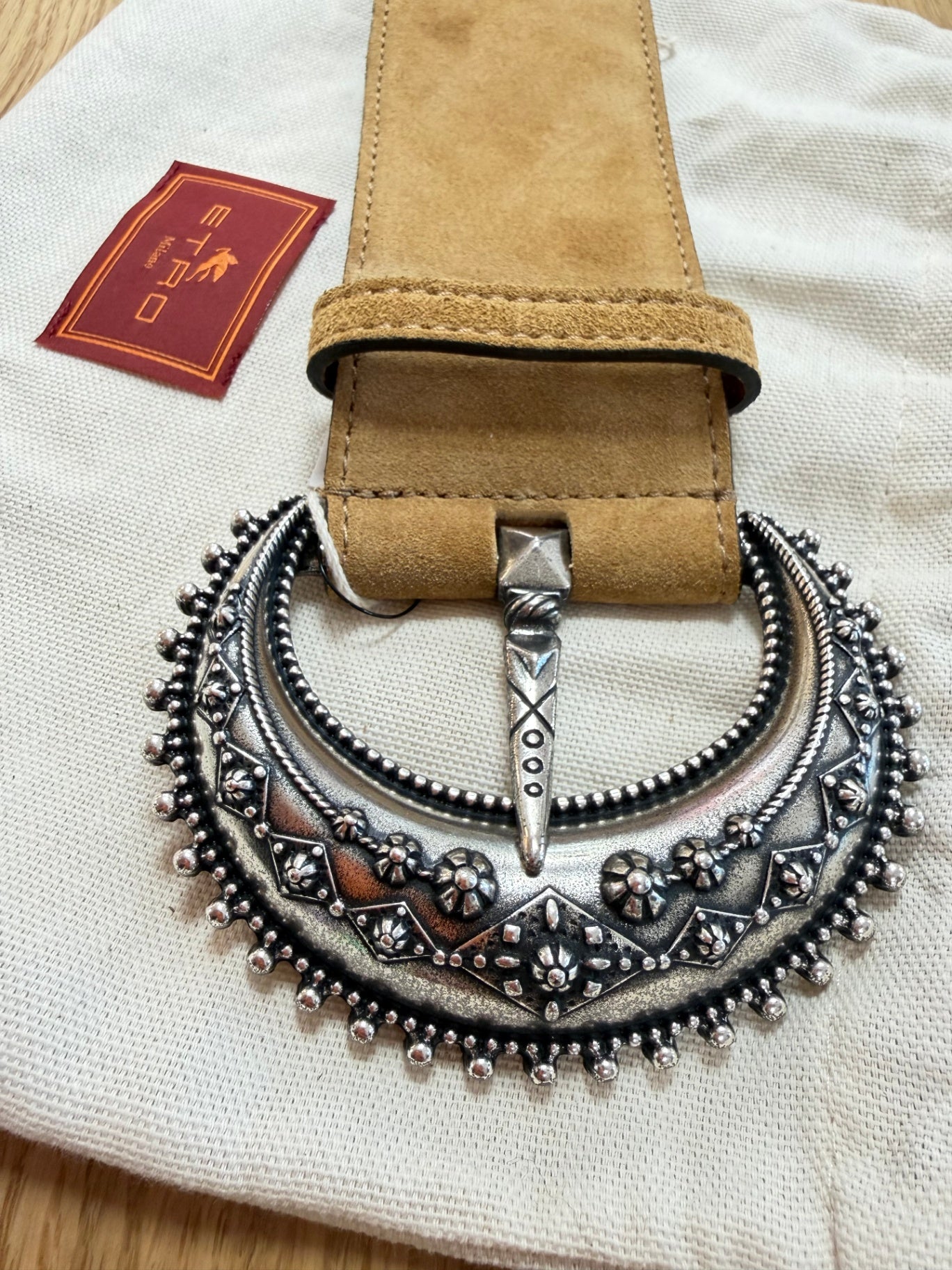 ETRO Silberfarben/Ocker 65 Metall/Leder