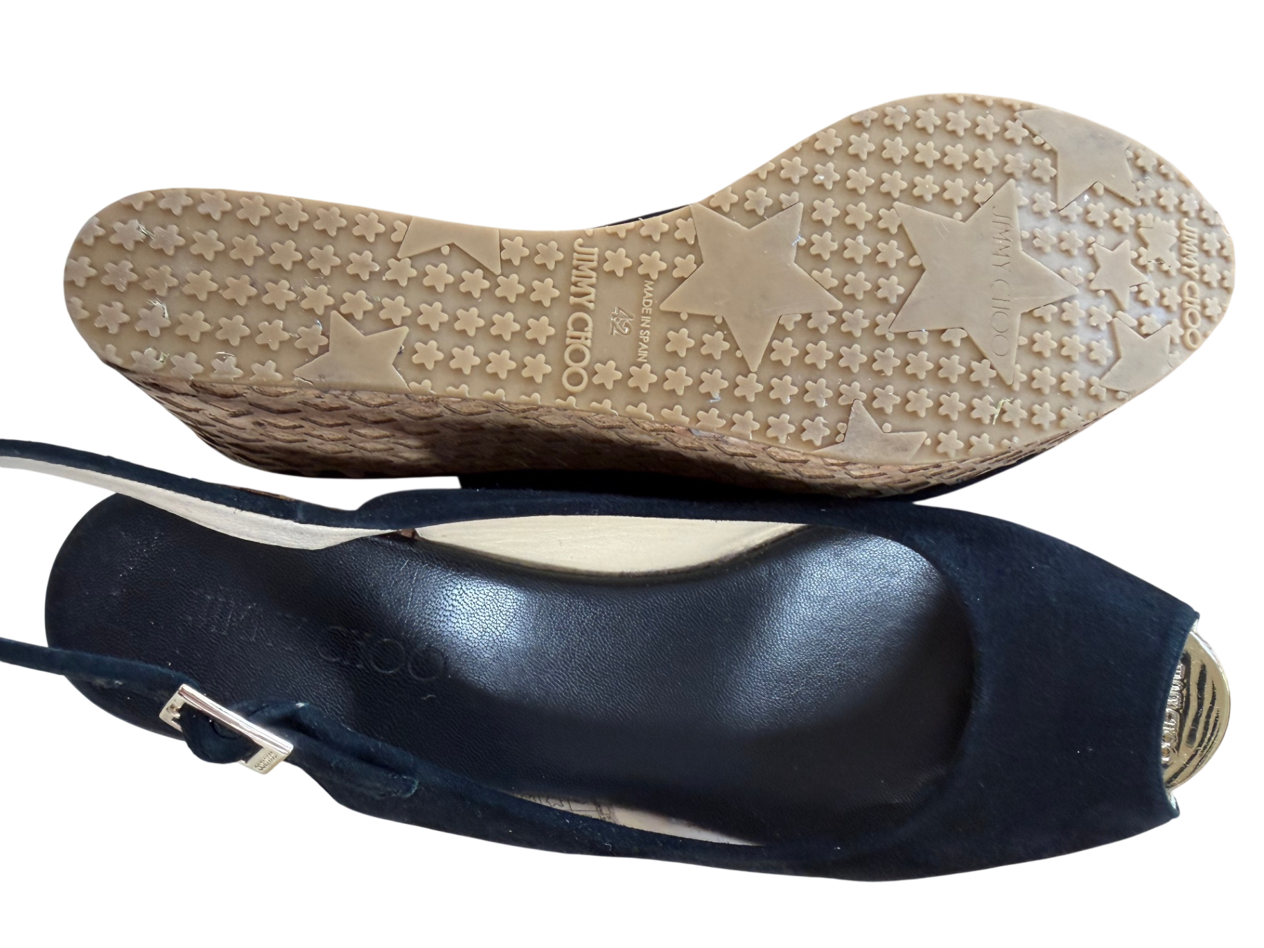 Jimmy Choo Schwarz 41 Rauleder/ Kork