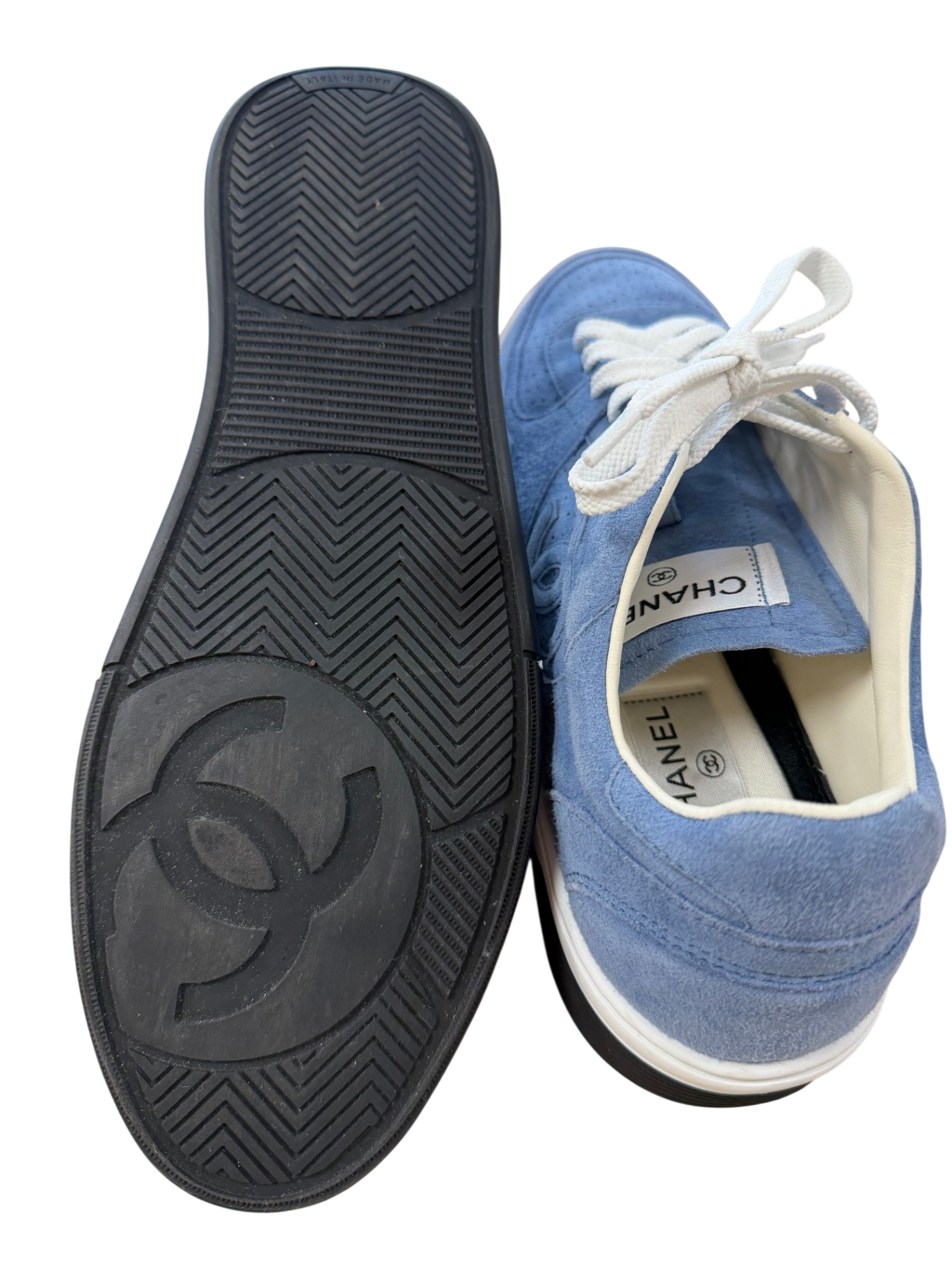 Chanel Sneaker Jeansblau 42 Leder