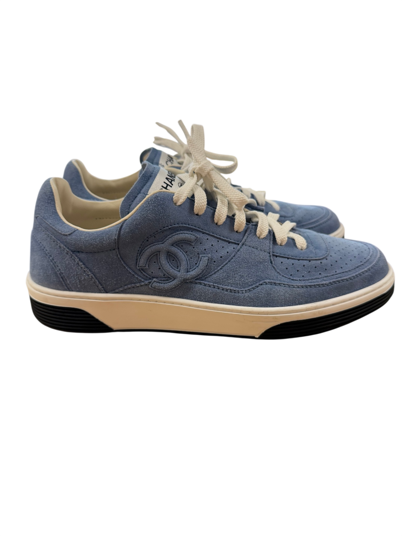 Chanel Sneaker Jeansblau 42 Leder