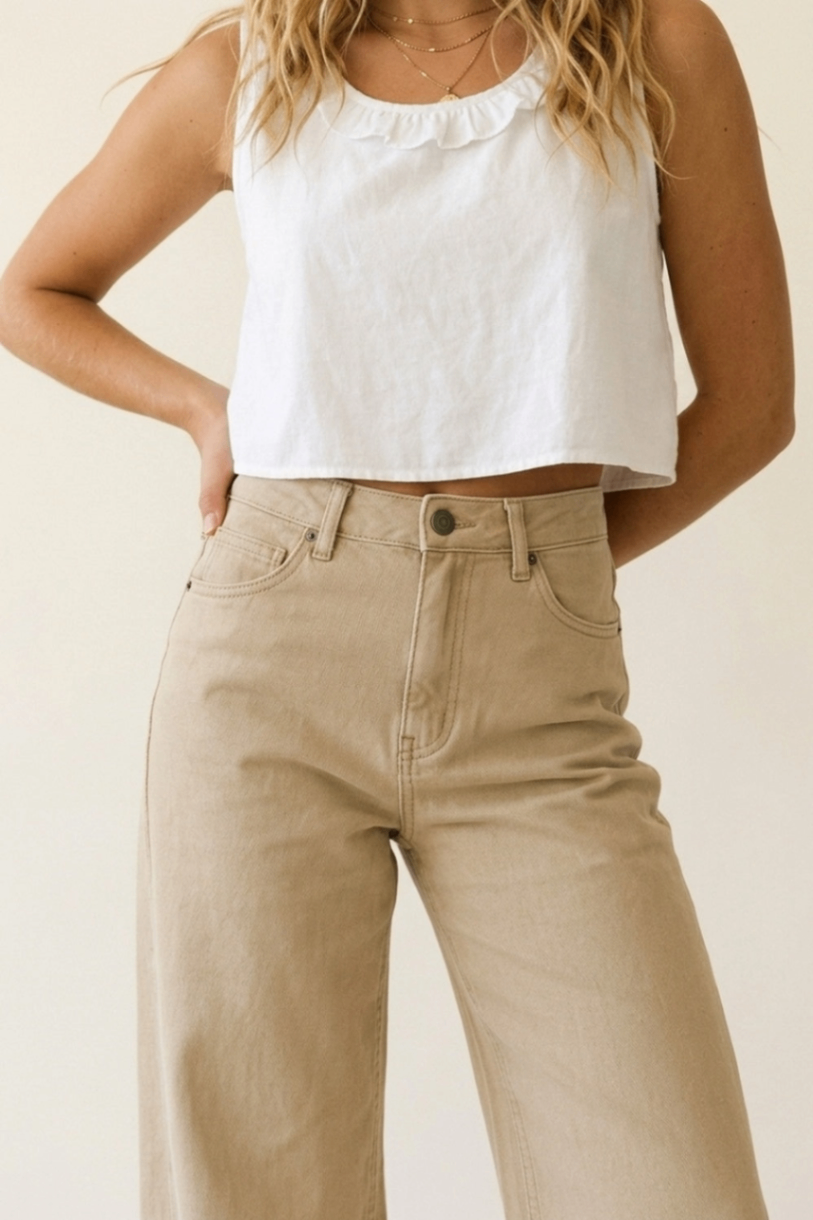 Q2 Hose Beige 40 Baumwolle/ Elastan