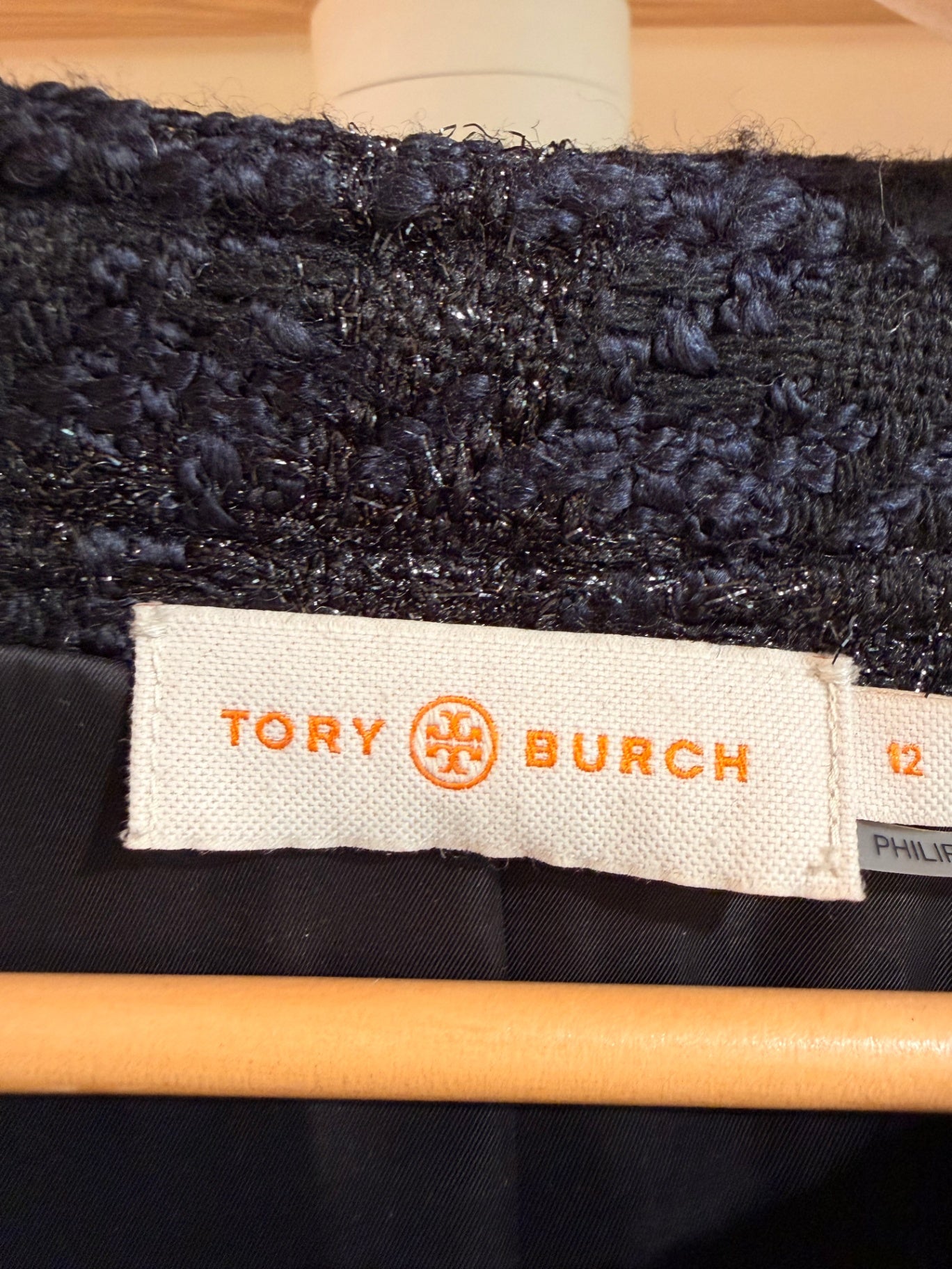 Tory Burch Mantel Schwarz 40 Wolle & Polyester Mischung