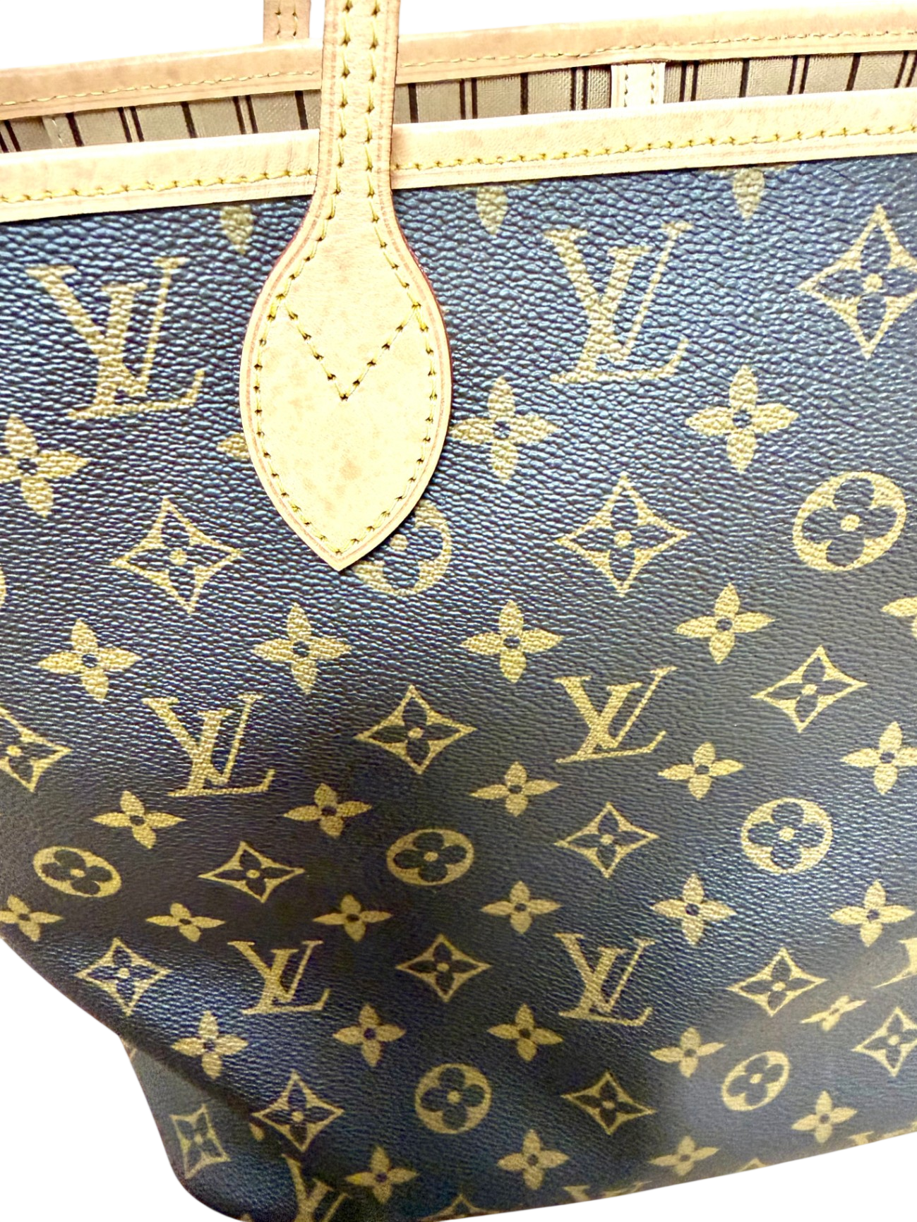 Louis Vuitton Braun mit Louis Vuitton Monogramm Neverfull MM Canvas und Leder