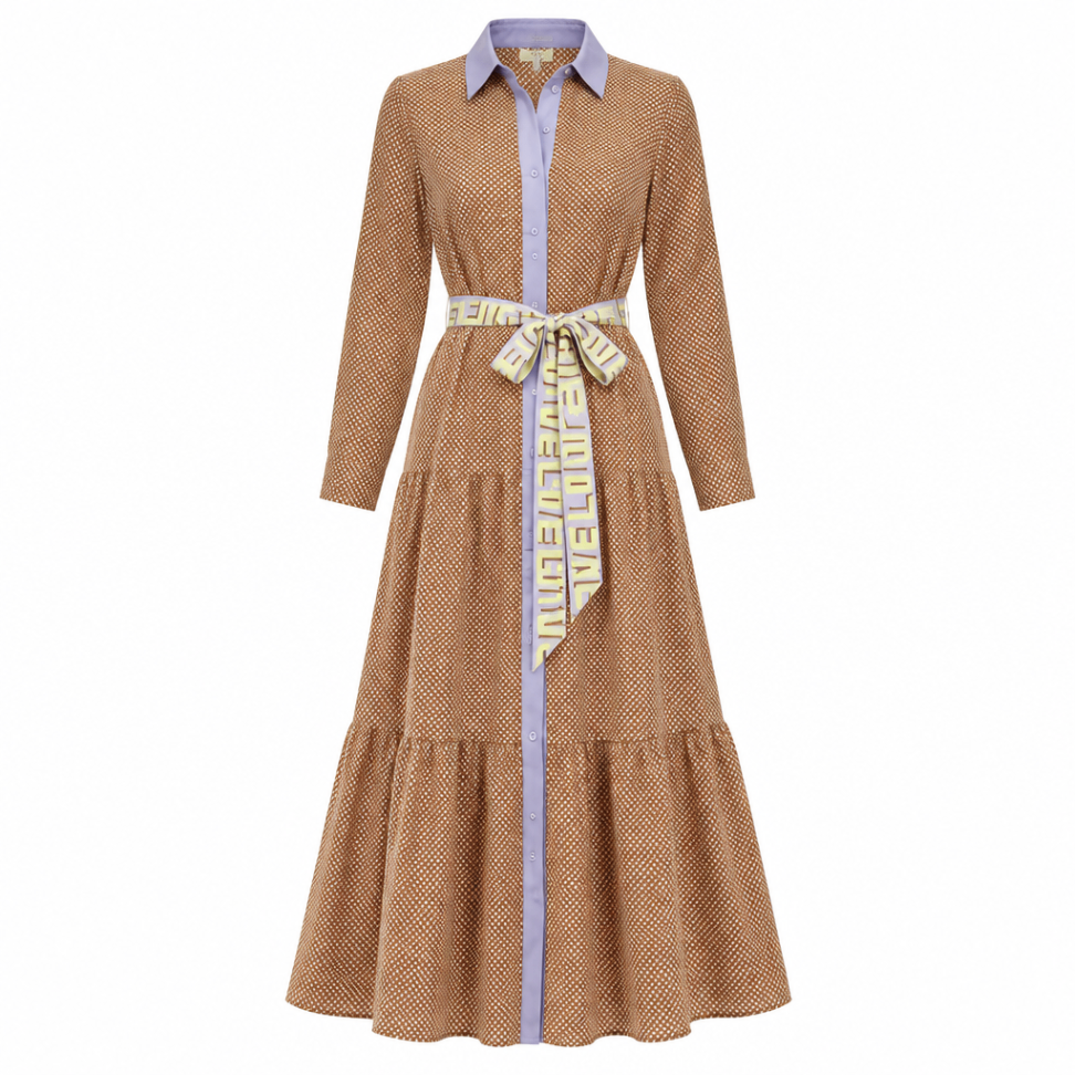 Delicate Love KLEID Braun/ Vanille/ Flieder M Viscose/Elastan