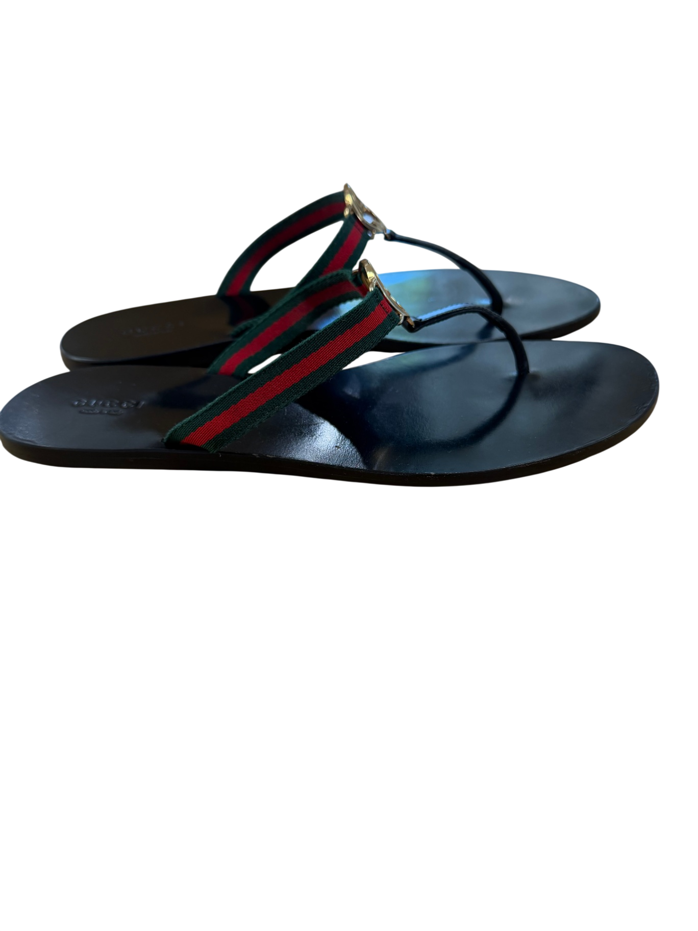 Gucci Sandale Schwarz/ Rot/ Grün 42 Leder