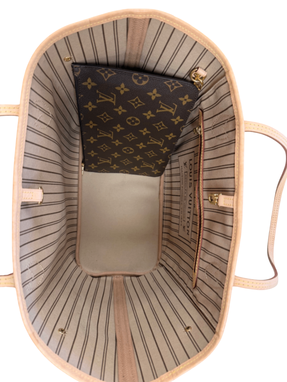 Louis Vuitton Braun mit Louis Vuitton Monogramm Neverfull MM Canvas und Leder