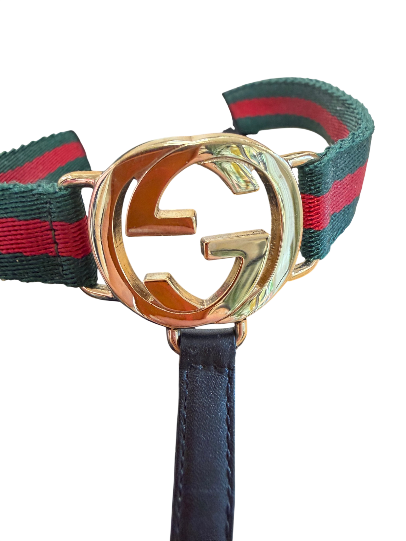 Gucci Sandale Schwarz/ Rot/ Grün 42 Leder