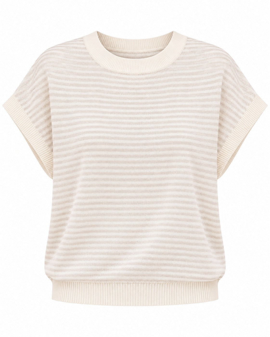 Orice Strickshirt Beige/Weiß M Cashmeremix