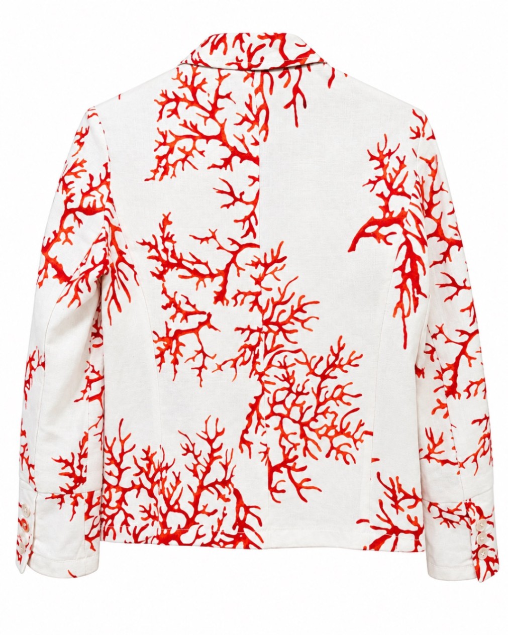 Valentino Red Weiß mit roten Korallenmustern 38 Leinen