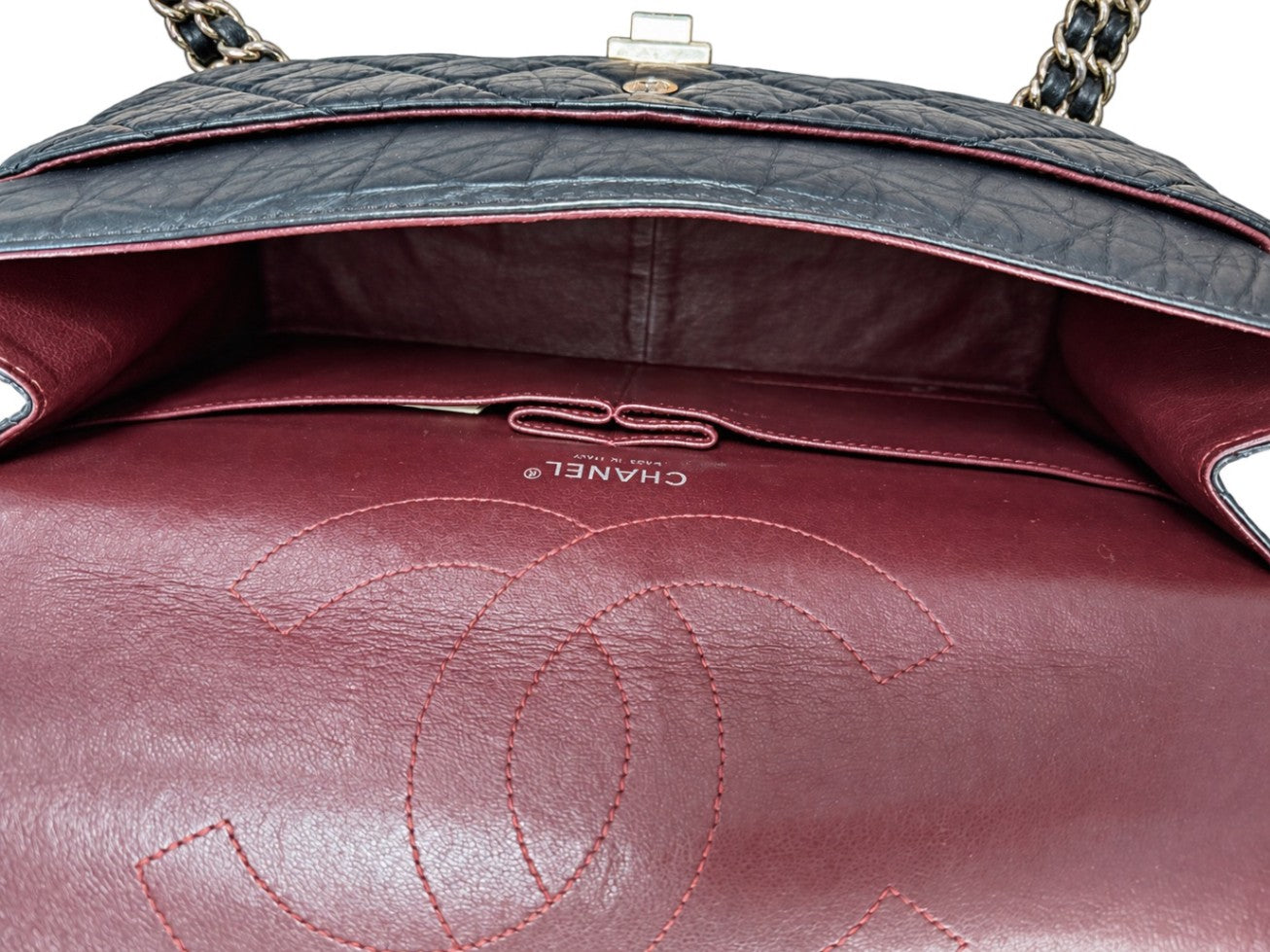 Chanel 2.55 Reissue Schwarz 31 x 20 x 10 cm Kalbsleder