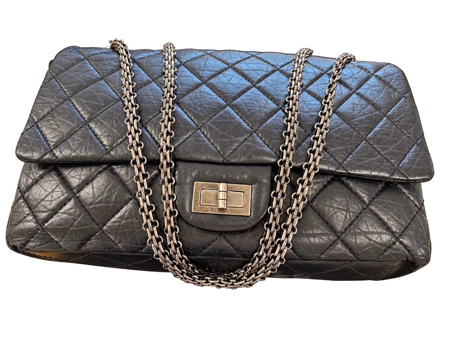 Chanel 2.55 Reissue Schwarz 31 x 20 x 10 cm Kalbsleder