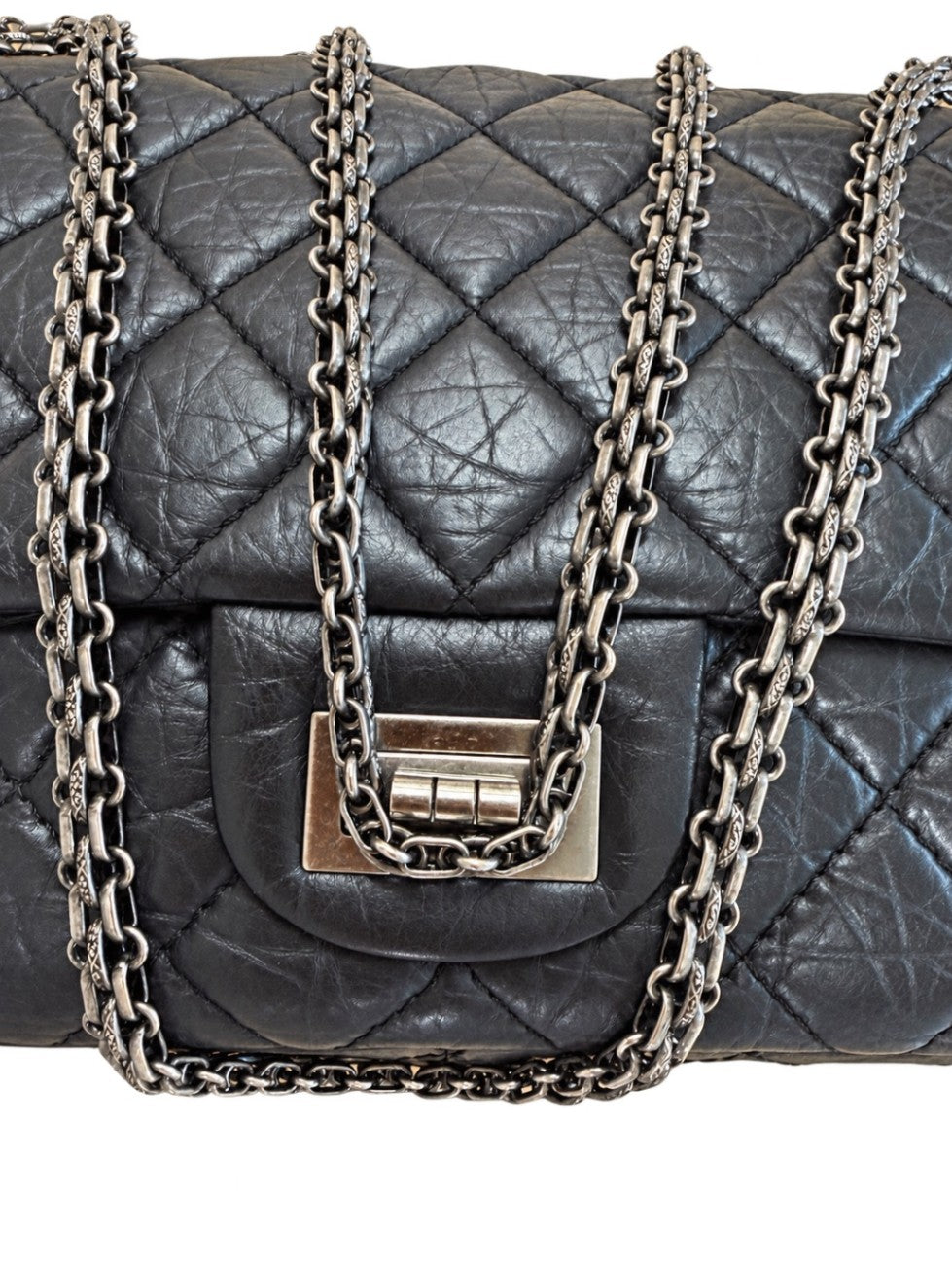 Chanel 2.55 Reissue Schwarz 31 x 20 x 10 cm Kalbsleder