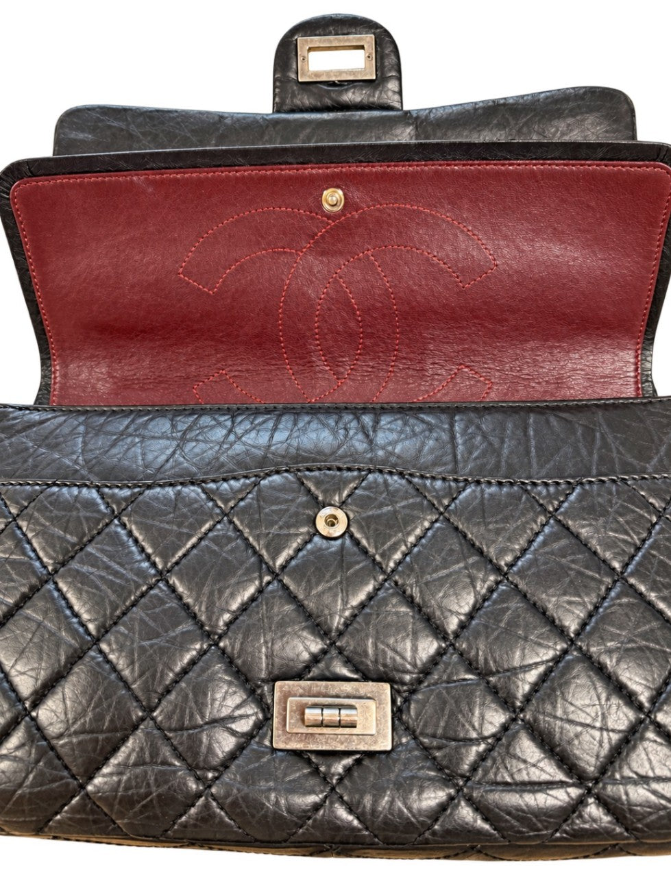 Chanel 2.55 Reissue Schwarz 31 x 20 x 10 cm Kalbsleder