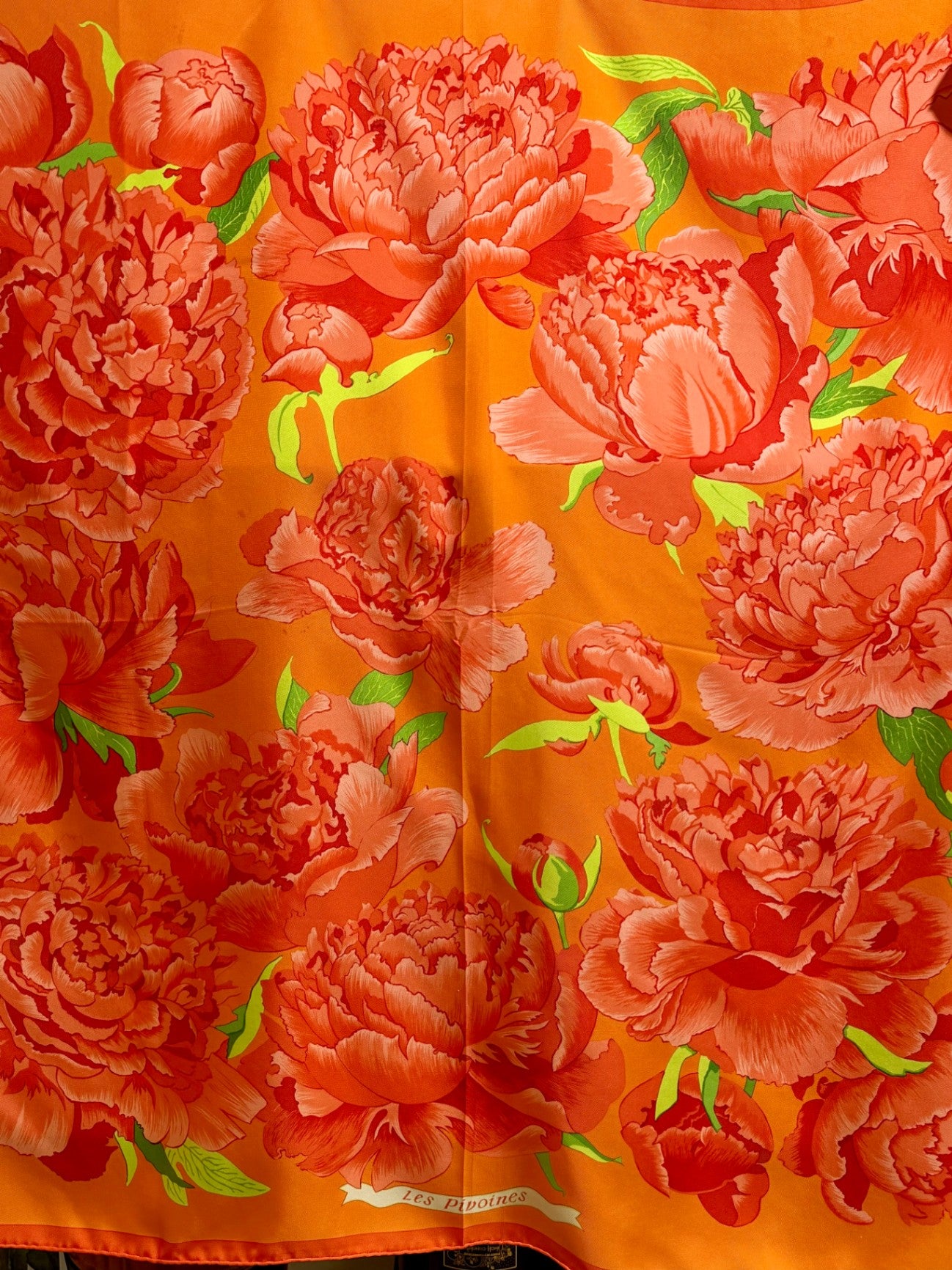 Hermès Orange, Rot, Grün 90x90 Seide