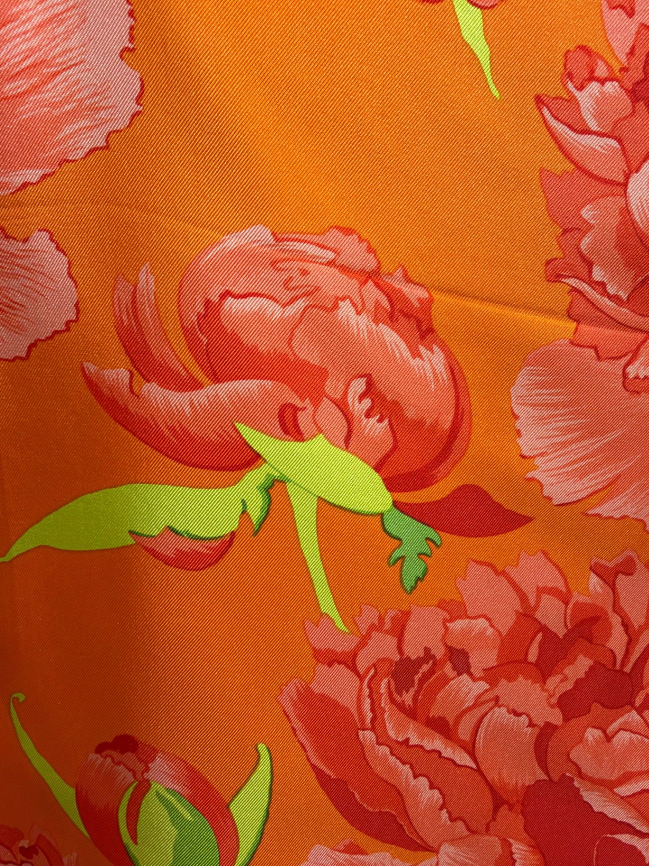 Hermès Orange, Rot, Grün 90x90 Seide