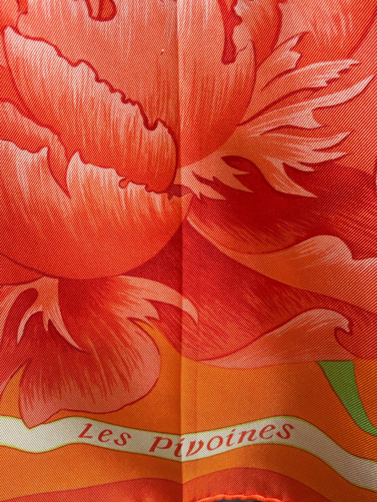 Hermès Orange, Rot, Grün 90x90 Seide