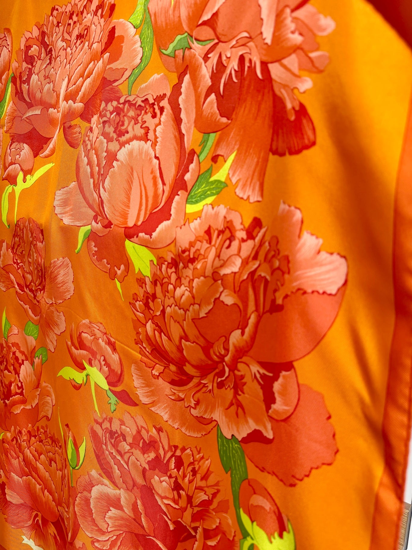 Hermès Orange, Rot, Grün 90x90 Seide