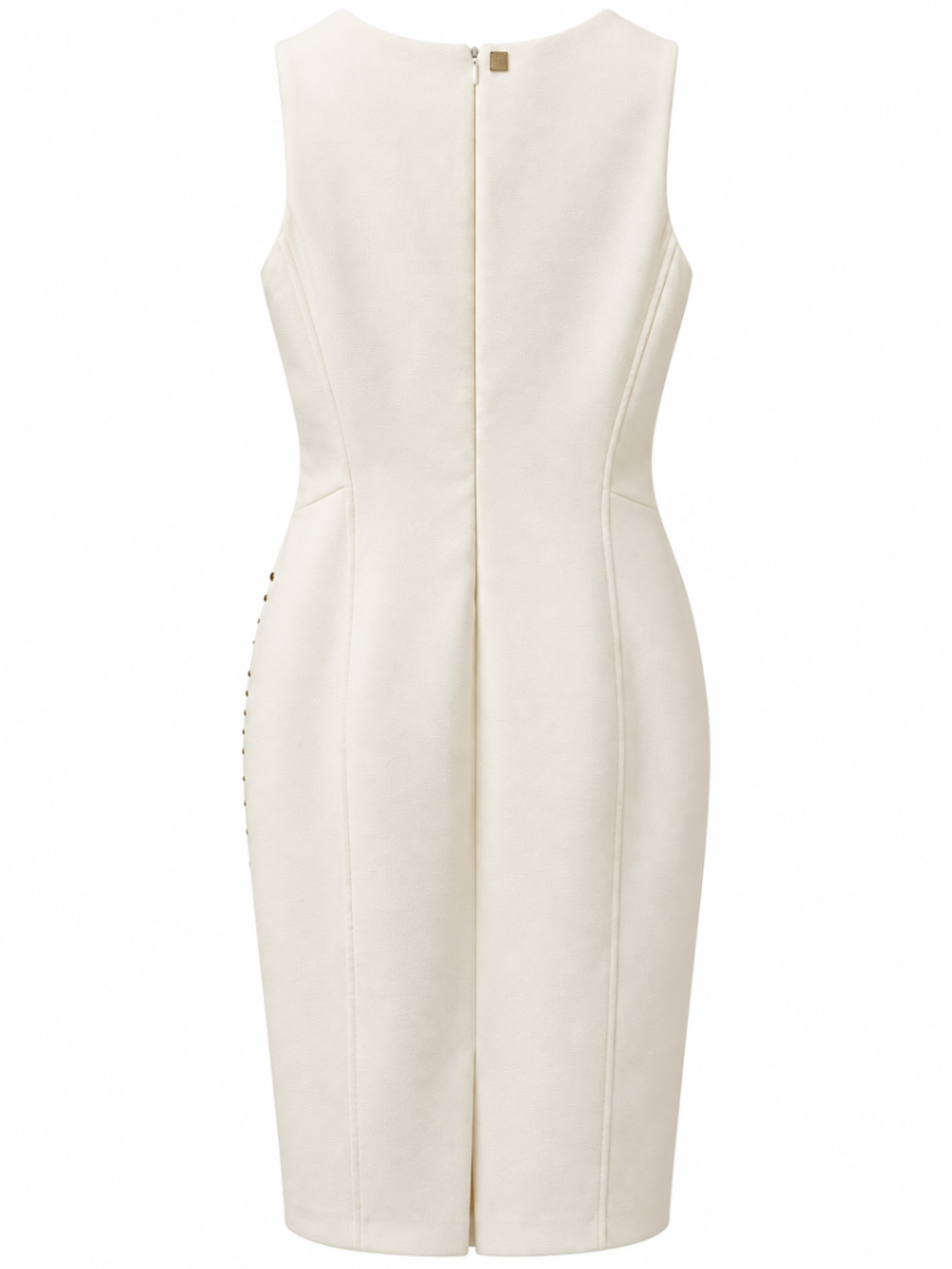 Versace Collection Kleid Creme mit Gold 40 Viscose/Polyster/Elastan