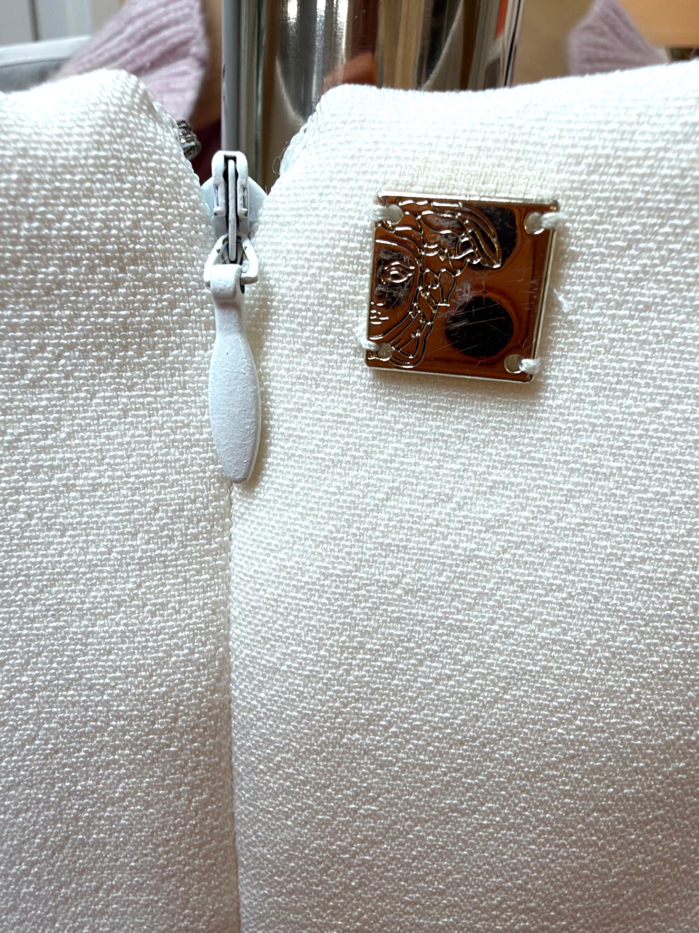 Versace Collection Kleid Creme mit Gold 40 Viscose/Polyster/Elastan