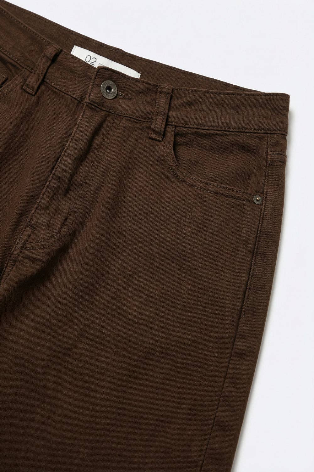 Extra weite, elastische Baumwoll-Twill-Hose in Braun: BRAUN / XL