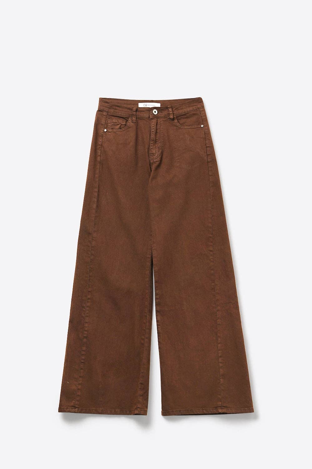 Extra weite, elastische Baumwoll-Twill-Hose in Braun: BRAUN / XL